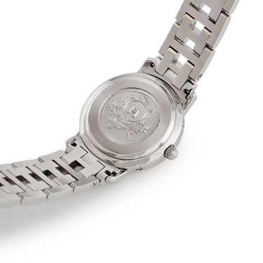 腕時計 エルメス HERMES クリッパー CL4.220 クオーツ レディース アイボリー デイト アラビア Hマークブレス