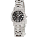 腕時計 エルメス HERMES クリッパー CL4.210 CL4.210.230/3758 クオーツ レディース グレー デイト アラビア ラウンド サンレイ