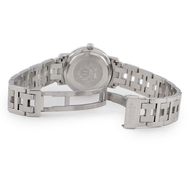 腕時計 エルメス HERMES クリッパー CL4.210 CL4.210.230/3758 クオーツ レディース グレー デイト アラビア ラウンド サンレイ