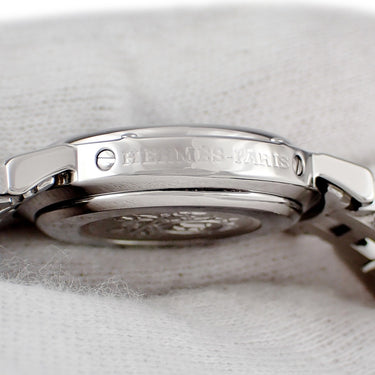 腕時計 エルメス HERMES クリッパー CL4.210 CL4.210.230/3758 クオーツ レディース グレー デイト アラビア ラウンド サンレイ