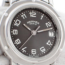 腕時計 エルメス HERMES クリッパー CL4.210 CL4.210.230/3758 クオーツ レディース グレー デイト アラビア ラウンド サンレイ