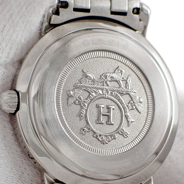 腕時計 エルメス HERMES クリッパー CL4.210 CL4.210.230/3758 クオーツ レディース グレー デイト アラビア ラウンド サンレイ