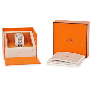 腕時計 エルメス HERMES クリッパー CL4.210 CL4.210.230/3758 クオーツ レディース グレー デイト アラビア ラウンド サンレイ