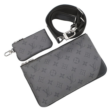 ルイヴィトン LOUIS VUITTON トリオ メッセンジャー M69443 モノグラムエクリプス モノグラムエクリプス モノグラムエクリプスリバースキャンバス ショルダーバッグ シルバー金具 黒 グレー