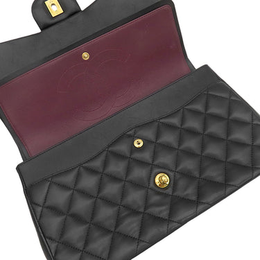 シャネル CHANEL マトラッセ チェーンショルダー A58600 ブラック×ボルドー ラムスキン ショルダーバッグ ゴールド金具 ダブルフラップ