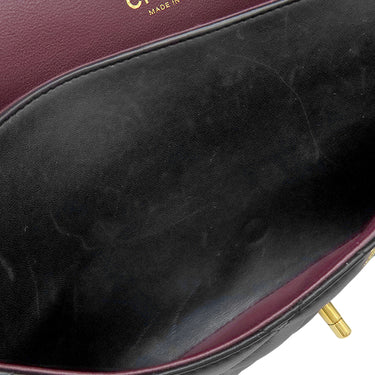 シャネル CHANEL マトラッセ チェーンショルダー A58600 ブラック×ボルドー ラムスキン ショルダーバッグ ゴールド金具 ダブルフラップ