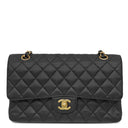 シャネル CHANEL マトラッセ25 ダブルフラップ A01112 ブラック キャビアスキン ショルダーバッグ ゴールド金具 チェーンショルダー