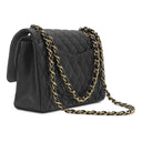 シャネル CHANEL マトラッセ25 ダブルフラップ A01112 ブラック キャビアスキン ショルダーバッグ ゴールド金具 チェーンショルダー