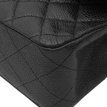 シャネル CHANEL マトラッセ25 ダブルフラップ A01112 ブラック キャビアスキン ショルダーバッグ ゴールド金具 チェーンショルダー