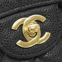 シャネル CHANEL マトラッセ25 ダブルフラップ A01112 ブラック キャビアスキン ショルダーバッグ ゴールド金具 チェーンショルダー