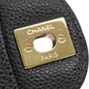 シャネル CHANEL マトラッセ25 ダブルフラップ A01112 ブラック キャビアスキン ショルダーバッグ ゴールド金具 チェーンショルダー