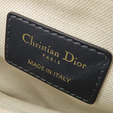 クリスチャン・ディオール Christian Dior トロッター サドルバッグ ネイビー キャンバス レザー オブリークジャカード ハンドバッグ マットゴールド金具 総柄
