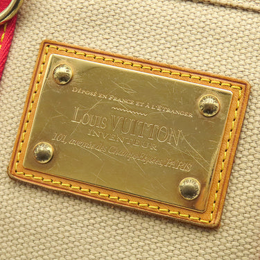 ルイヴィトン LOUIS VUITTON アンティグア カバ PM M40038 ベージュ×レッド キャンバス トートバッグ ゴールド金具