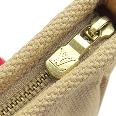 ルイヴィトン LOUIS VUITTON アンティグア カバ PM M40038 ベージュ×レッド キャンバス トートバッグ ゴールド金具