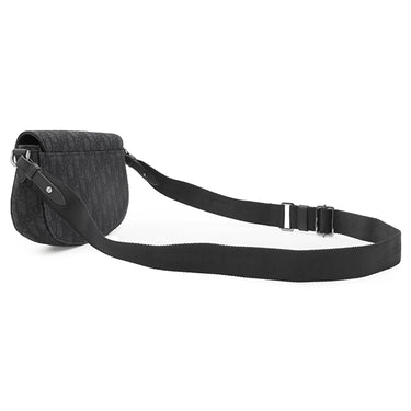 クリスチャン・ディオール Christian Dior サドル メッセンジャー 1ADPO325YKY_H03E ブラック ファブリック カーフ ショルダーバッグ シルバー金具 オブリーク ジャガード