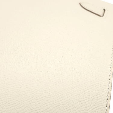 エルメス HERMES ケリー25 外縫い クレ ヴォーエプソン 2WAYバッグ シルバー金具 オフホワイト