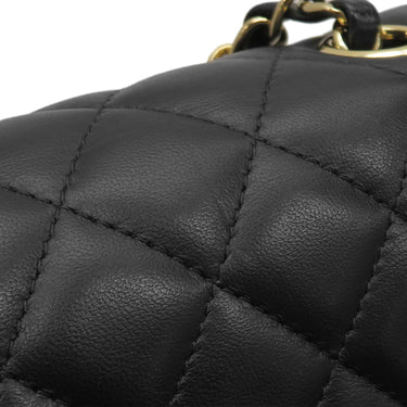 シャネル CHANEL ミニ マトラッセ 20 A69900 ブラック ラムスキン ショルダーバッグ ゴールド金具 黒