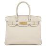 エルメス HERMES バーキン30 クレ トゴ ハンドバッグ ゴールド金具 オフホワイト