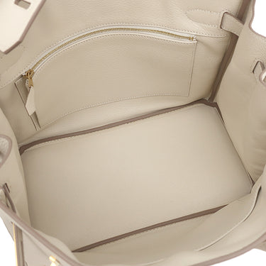 エルメス HERMES バーキン30 クレ トゴ ハンドバッグ ゴールド金具 オフホワイト