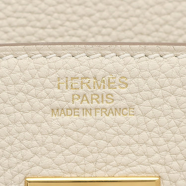 エルメス HERMES バーキン30 クレ トゴ ハンドバッグ ゴールド金具 オフホワイト