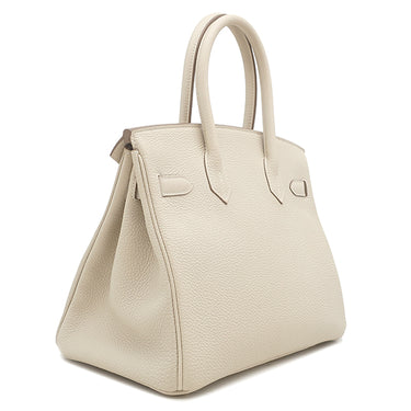 エルメス HERMES バーキン30 クレ トゴ ハンドバッグ ゴールド金具 オフホワイト