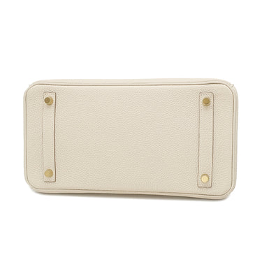 エルメス HERMES バーキン30 クレ トゴ ハンドバッグ ゴールド金具 オフホワイト