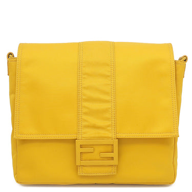 フェンディ FENDI バゲット メッセンジャーバッグ ミディアム 7VA537 イエロー ナイロン ショルダーバッグ マットイエロー金具