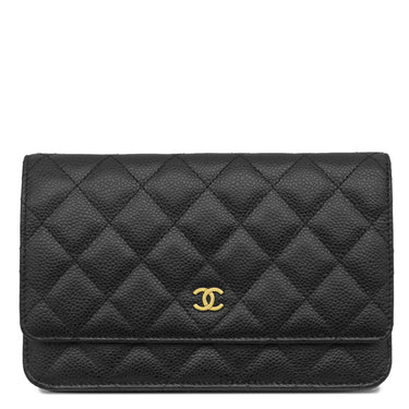 シャネル CHANEL マトラッセ チェーンウォレット A33814 ブラック キャビアスキン チェーンウォレット ゴールド金具 黒 ショルダー