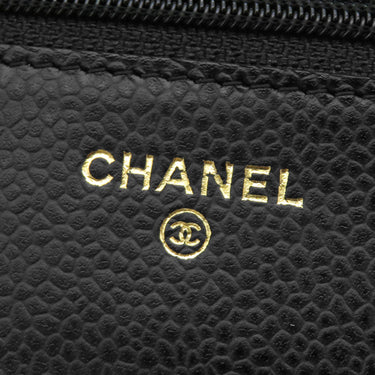 シャネル CHANEL マトラッセ チェーンウォレット A33814 ブラック キャビアスキン チェーンウォレット ゴールド金具 黒 ショルダー