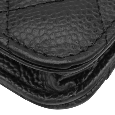 シャネル CHANEL マトラッセ チェーンウォレット A33814 ブラック キャビアスキン チェーンウォレット ゴールド金具 黒 ショルダー