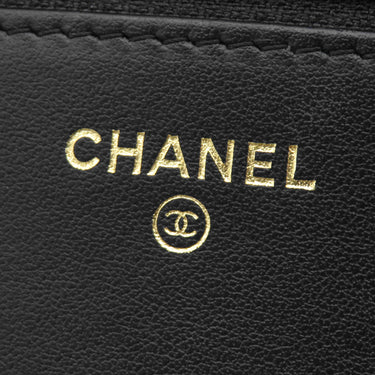 シャネル CHANEL ボーイシャネル ブラック キャビアスキン チェーンウォレット マットゴールド金具 黒 チェーンショルダー