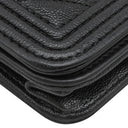 シャネル CHANEL ボーイシャネル ブラック キャビアスキン チェーンウォレット マットゴールド金具 黒 チェーンショルダー