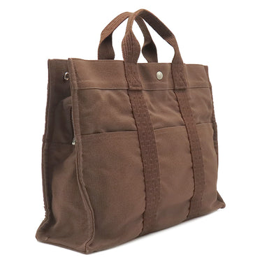 エルメス HERMES エールライントート MM ブラウン キャンバス トートバッグ シルバー金具 鍵・カデナ欠品