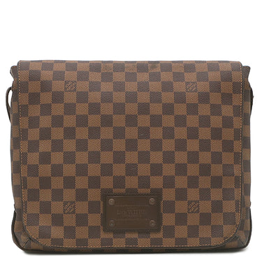 ルイヴィトン LOUIS VUITTON ブルックリンMM N51211 ダミエ ダミエキャンバス ショルダーバッグ シルバー金具 茶
