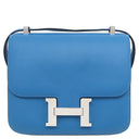 エルメス HERMES コンスタンス 24 ブルーゼリージュ エバーカラー ショルダーバッグ シルバー金具