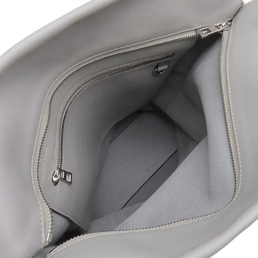 ロエベ LOEWE アナグラム ショッパーバッグ グレー レザー トートバッグ シルバー金具 トート A4 大容量