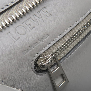 ロエベ LOEWE アナグラム ショッパーバッグ グレー レザー トートバッグ シルバー金具 トート A4 大容量