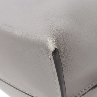 ロエベ LOEWE アナグラム ショッパーバッグ グレー レザー トートバッグ シルバー金具 トート A4 大容量