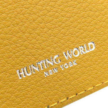 ハンティングワールド HUNTING WORLD ヴィオラ 254VOL グリーン×イエロー レザー 二つ折り財布 シルバー金具 小銭入れ コンパクトウォレット