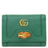 グッチ GUCCI バンブー ミディアム ウォレット 658633 グリーン レザー 三つ折り財布 ゴールド金具 ダブルG コンパクト 小銭入れ