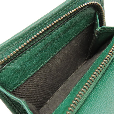 グッチ GUCCI バンブー ミディアム ウォレット 658633 グリーン レザー 三つ折り財布 ゴールド金具 ダブルG コンパクト 小銭入れ