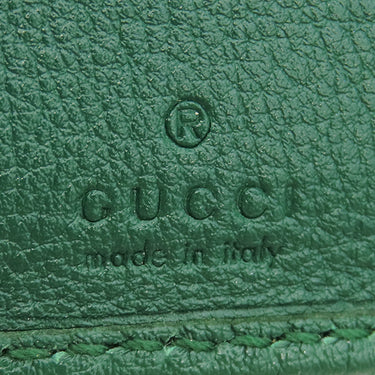 グッチ GUCCI バンブー ミディアム ウォレット 658633 グリーン レザー 三つ折り財布 ゴールド金具 ダブルG コンパクト 小銭入れ