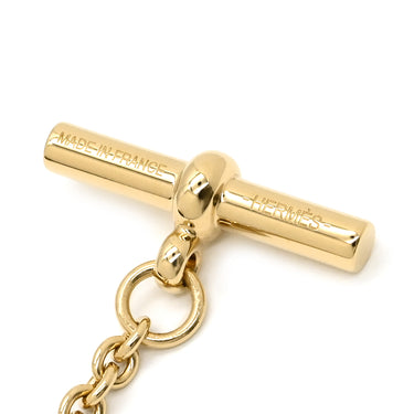 エルメス HERMES ユリディス PM ブラウン×ゴールド バッファローホーン メタル ネックレス 茶 シェーヌダンクル 2WAY