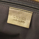 グッチ GUCCI GGクリスタル ショルダー 189749 メタリックゴールド PVCコーティングキャンバス レザー ショルダーバッグ ゴールド金具 カーキ オレンジ