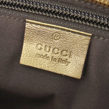 グッチ GUCCI GGクリスタル ショルダー 189749 メタリックゴールド PVCコーティングキャンバス レザー ショルダーバッグ ゴールド金具 カーキ オレンジ