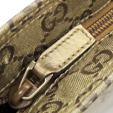 グッチ GUCCI GGクリスタル ショルダー 189749 メタリックゴールド PVCコーティングキャンバス レザー ショルダーバッグ ゴールド金具 カーキ オレンジ