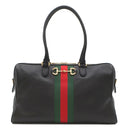 グッチ GUCCI ボルセット ラージ ボストンバッグ 866734 ブラック レザー キャンバス 2WAYバッグ ゴールド金具 ホースビット ウェブストライプ ショルダー