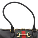 グッチ GUCCI ボルセット ラージ ボストンバッグ 866734 ブラック レザー キャンバス 2WAYバッグ ゴールド金具 ホースビット ウェブストライプ ショルダー