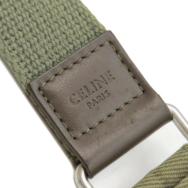 セリーヌ CELINE ロゴ ベルトバッグ 197552DOE カーキ キャンバス ボディバッグ シルバー金具 スリングバッグ バムバッグ