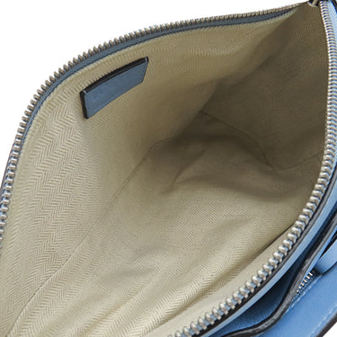 ロエベ LOEWE アントン スリング ショルダーバッグ ブルー レザー ボディバッグ シルバー金具